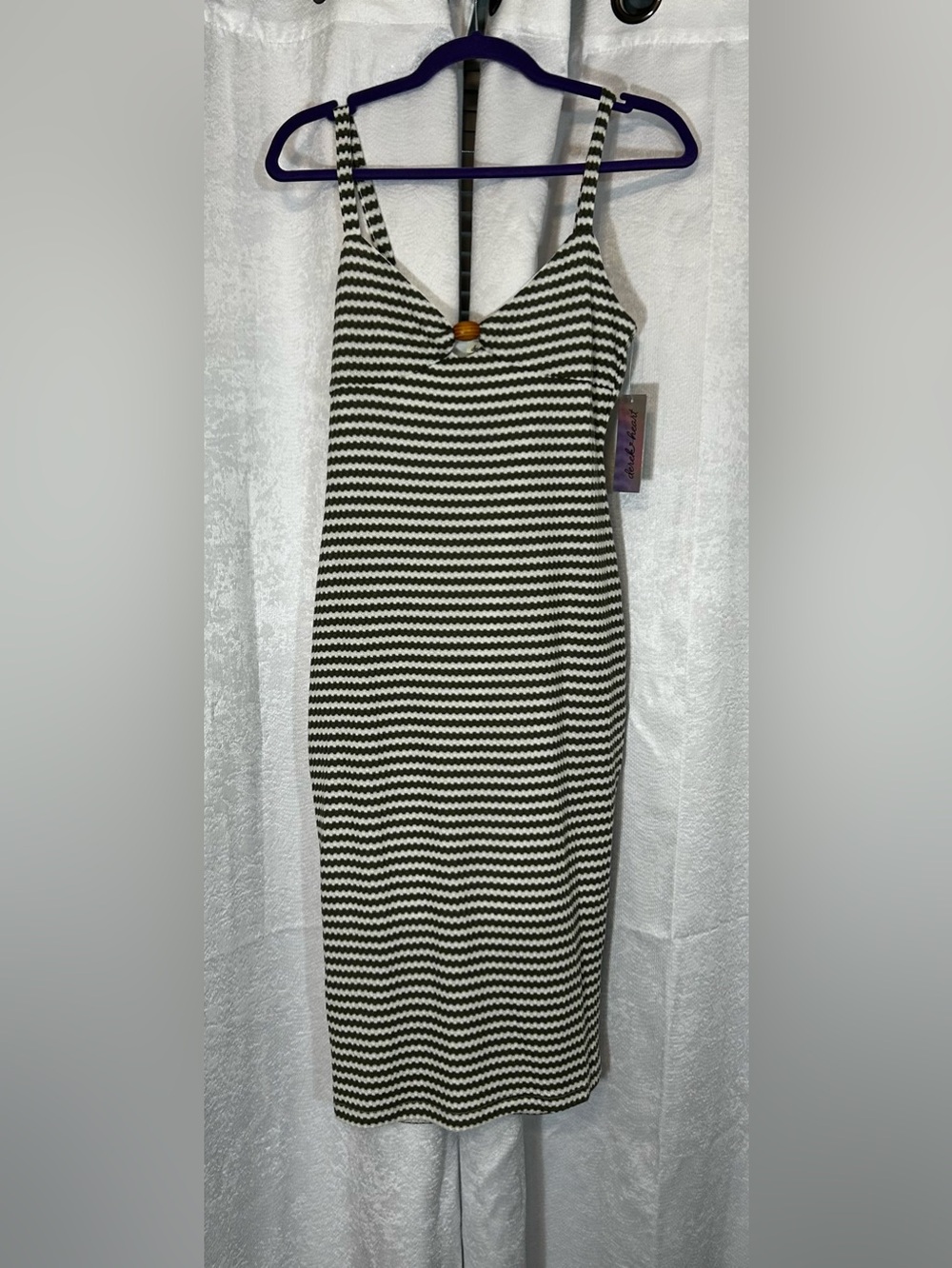 Derek Heart Black and White Striped Knit Maxi Dress